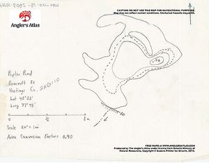 Contour map for Poplar Pond, Ontario