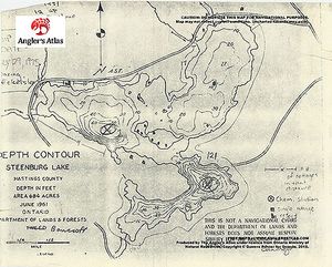Contour map for Steenburg Lake, Ontario