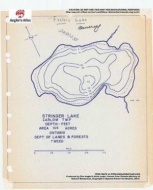 Contour map for Fosters Lake, Ontario