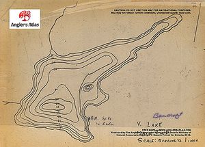 Contour map for V Lake, Ontario