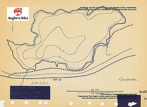 Contour map for Albert Lake, Ontario