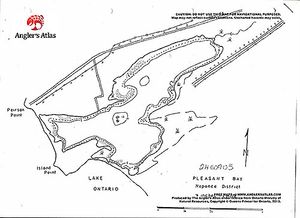 Contour map for Lake Ontario, Ontario