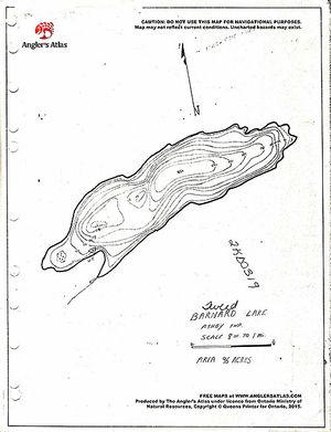 Contour map for Barnard Lake, Ontario
