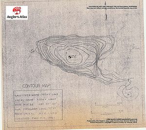Contour map for Feeny Lake, Ontario