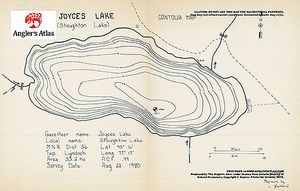 Contour map for Joyces Lake, Ontario