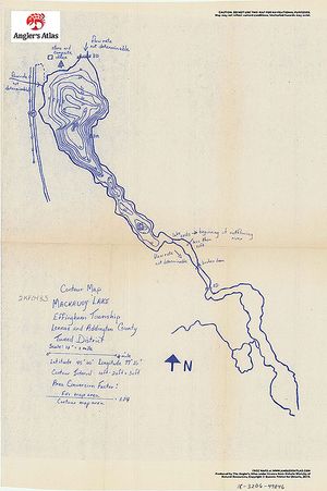 Contour map for Mackavoy Lake, Ontario