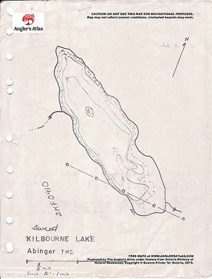 Contour map for Kilbourne Lake, Ontario