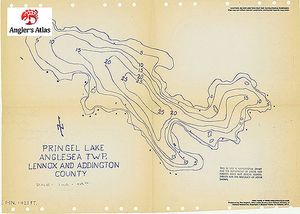 Contour map for Pringle Lake, Ontario
