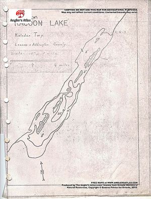 Contour map for Raccoon Lake, Ontario