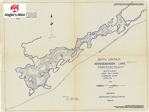 Contour map for Mississagagon Lake, Ontario