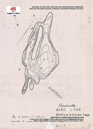 Contour map for Aird Lake, Ontario
