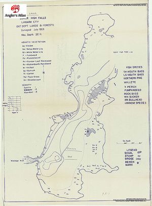 Contour map for Stump Lake, Ontario