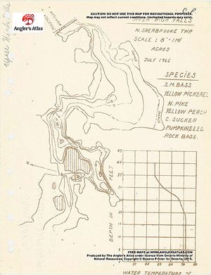 Contour map for Stump Lake, Ontario