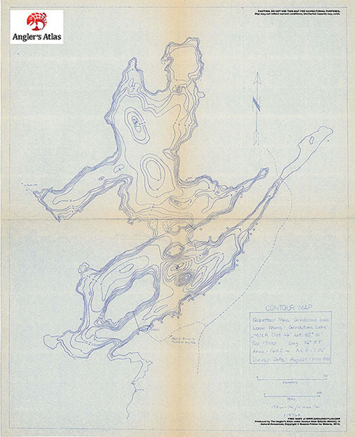Contour Map For Grindstone Lake Ontario Contour Map For Grindstone Lake Ontario