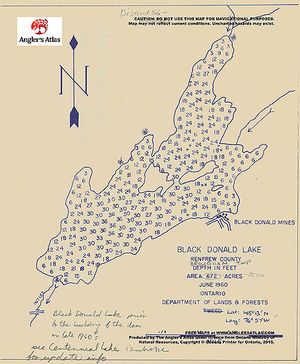 Contour map for Madawaska River, Ontario