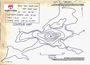Contour map for West Quinn Lake, Ontario