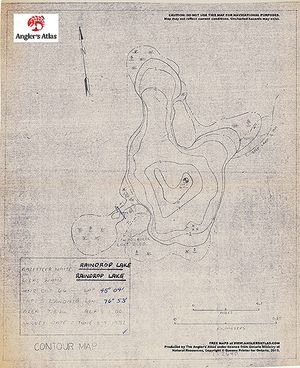 Contour map for Raindrop Lake, Ontario