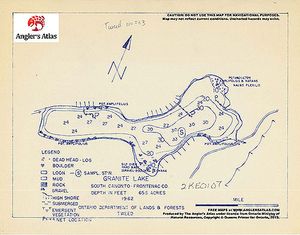 Contour map for Granite Lake, Ontario