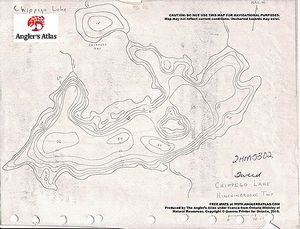 Contour map for Chippego Lake, Ontario