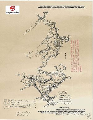 Contour map for Crotch Lake, Ontario
