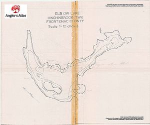Contour map for Elbow Lake, Ontario