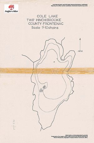 Contour map for Cole Lake, Ontario