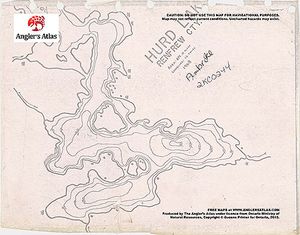 Contour map for Hurds Lake, Ontario