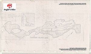 Contour map for Thirteen Island Lake, Ontario