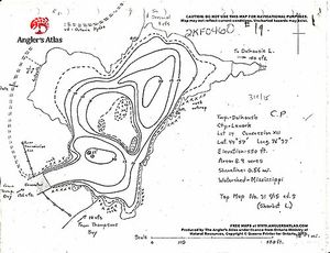Contour map for Dalhousie Lake, Ontario