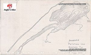 Contour map for Potspoon Lake, Ontario