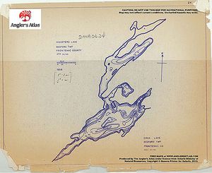 Contour map for Birch Lake, Ontario