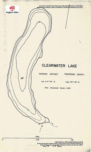 Contour map for Clearwater Lake, Ontario