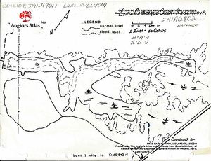 Contour map for Little Cataraqui Creek Reservoir, Ontario