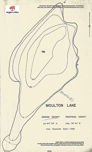 Contour map for Moulton Lake, Ontario