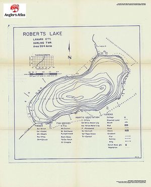 Contour map for Robbs Lake, Ontario