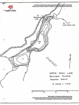 Contour map for Upper Rock Lake, Ontario