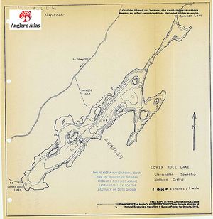 Contour map for Lower Rock Lake, Ontario