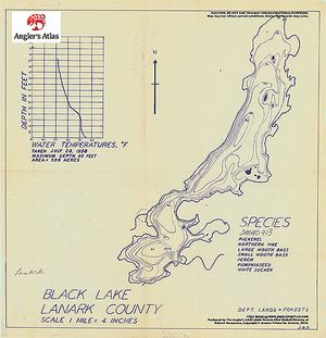 Contour map for Black Lake, Ontario