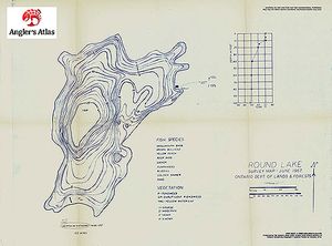 Contour map for Round Lake, Ontario