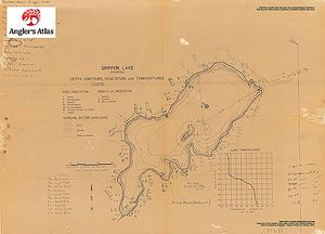 Contour map for Grippen Lake, Ontario