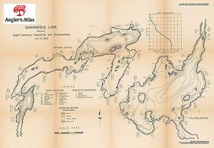 Contour map for Gananoque Lake, Ontario