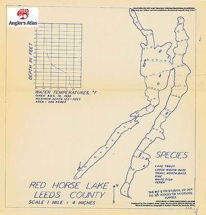 Contour map for Red Horse Lake, Ontario