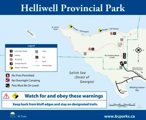 Provincial Park map for Georgia Strait, British Columbia