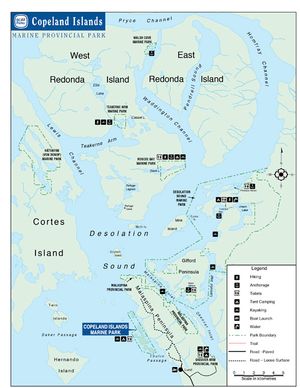 Provincial Park map for Georgia Strait, British Columbia