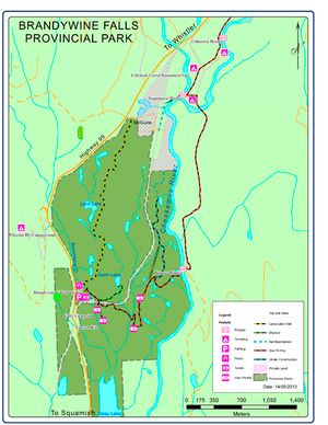 Provincial Park map for Cheakamus River, British Columbia