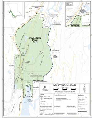 Provincial Park map for Cheakamus River, British Columbia