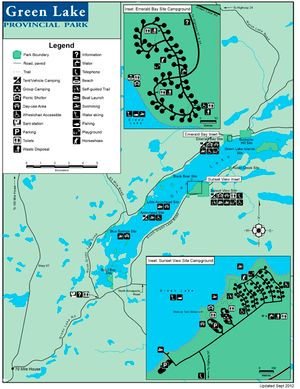 Provincial Park map for GREEN LAKE, British Columbia