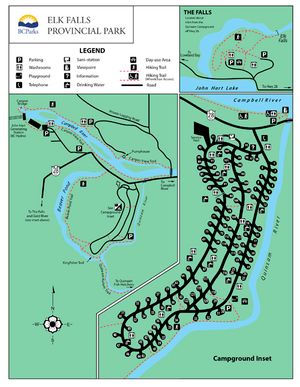 Provincial Park map for Quinsam River, British Columbia