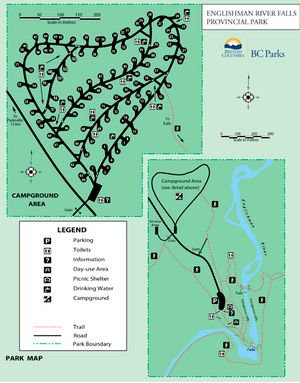 Provincial Park map for Englishman River, British Columbia