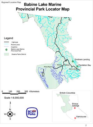Provincial Park map for BABINE LAKE, British Columbia